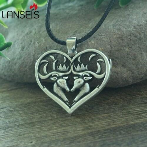 Lanseis 10pcs deer pendant viking men necklace
