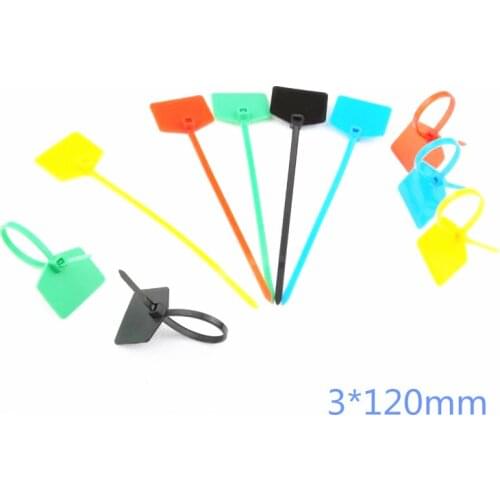 100pcs nylon label cable ties 3*120mm self-locking mark tags cable tie identification Mark Signs ties