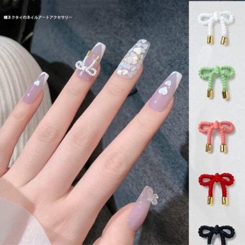 2pcs/bag IN NAIL Japanese 3D Matte Red White Black Bow 2 Size Nail Studs Nail Parts Decoration Nail Art Nail Salon