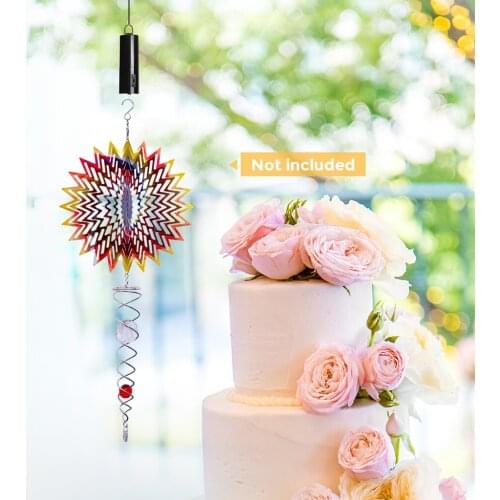 3Pcs Whirligig Wind Spinner Battery Motor Display Twist Turn Twirl Swirl Black