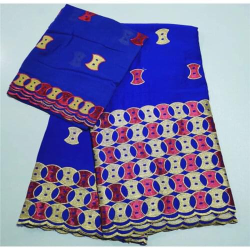 5 Yard Dry Lace Fabric Latest Heavy Beaded Embroidery African 100% Cotton Swiss Voile Popular Dubai Style For Party Wedding 2L13