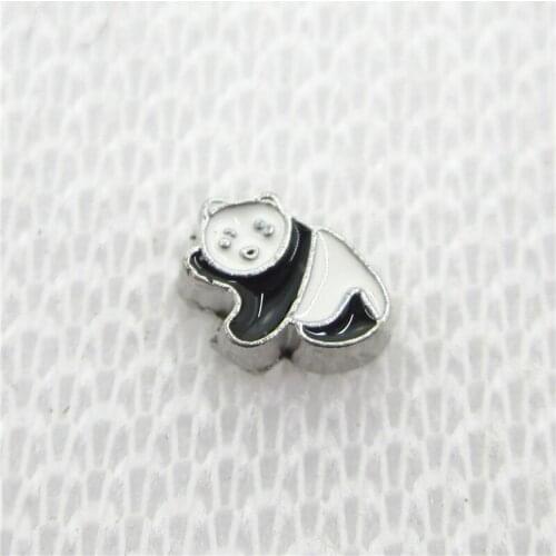 50pcs/lot Wholesale Panda Floating Charms Living Glass Memory Lockets DIY Jewelry Charms