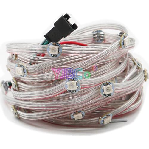 50pcs Pre-soldered WS2812B LED Heatsink 5050 RGB DC5V Built-in WS2811 IC & 10cm Wire light Free Shipping