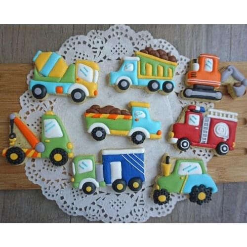 8pc Car Transport Shape Cookie Cutter Cake Mold Biscuit Fondant DIY Cake Kitchen Cooking Kitchen Baking Tools Cake Cookie Mold