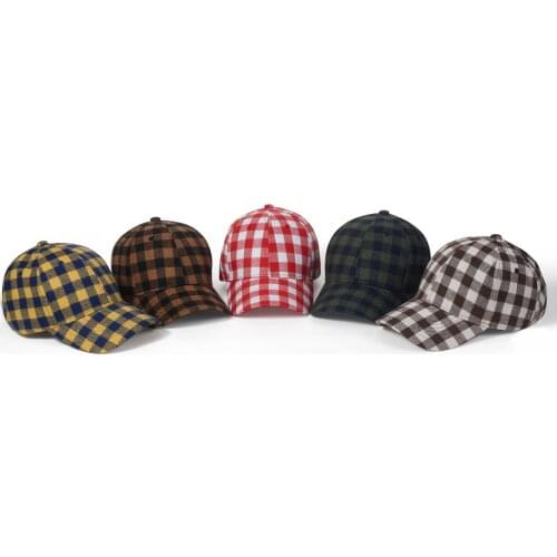 High Quality Baseball Caps for Men Women Small Plaid Sport Hip Hop Sun Hats Adjustable Male Female Cotton Snapback Headwear
