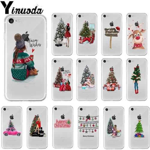 Yinuoda Christmas tree girl gift TPU Soft Silicone Phone Case Cover for iPhone 8 7 6 6S Plus 5 5S SE XR X XS MAX 11 pro max