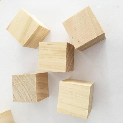 Wood Blocks - 1.6 inches Wooden Block Cube carving block DIY Crafts Toys Montessori