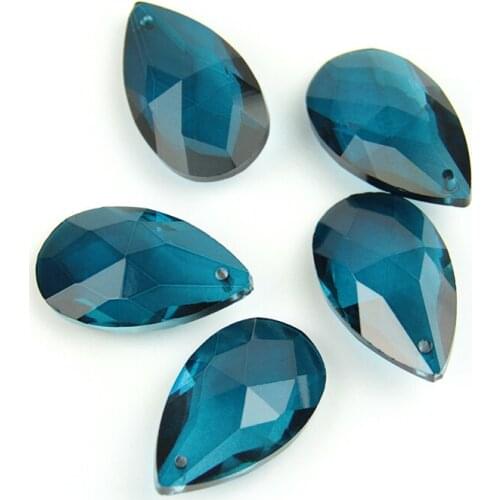 Zircon Blue 38mm/50mm/63mm/76mm Crystal Chandelier Parts Almond Crystal Chandelier Beads Lighting Prism Pendant Hanging Parts