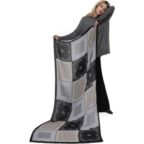 FS Women Winter Scarves Long Linen Cotton Scarf Shawls Pashmina Satin Wraps Thin Cashew Printted High Quality Fashion 2018