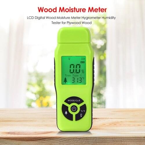 Wood Moisture Meter Humidity Tester Timber Damp Detector with LCD Display Probe Range 2%-70