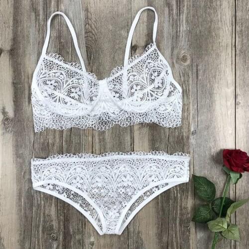 New Style Bra Set Womens Underwear Lace Lingerie Wireless Bra Panty Underwear Set Dessous Bra And Panty Set Plus Size S-XL