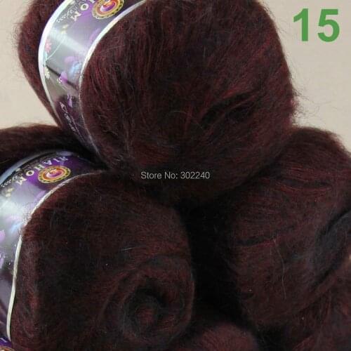 Sale Lot of 3 balls x 50g LACE MOHAIR Cashmere silk hand Yarn Knitting wine 15