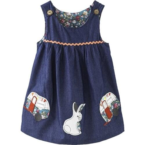 Jumping meters Summer Princess Dresses for Baby Girls Cotton Clothing Animals Applique Childrens Girls Birthday Party Dresses