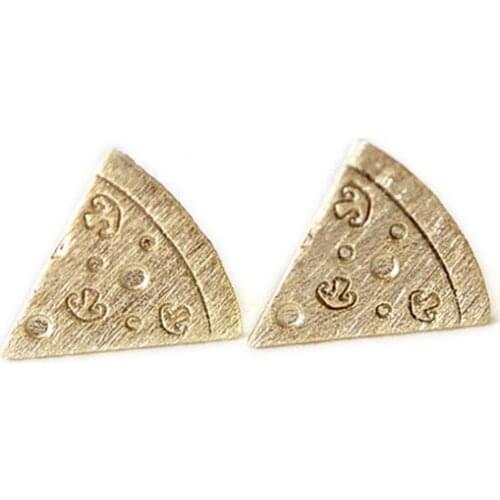 Fashion pizza stud earrings Interesting creative design pizza stud earrings Delicious food model stud earrings for women