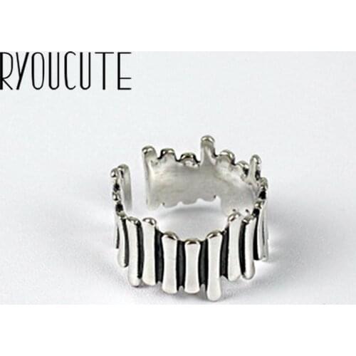 Fashion Vintage Silver Color Geometric Rings for Women Jewelry Adjustable Size Finger Engagement Antique Ring
