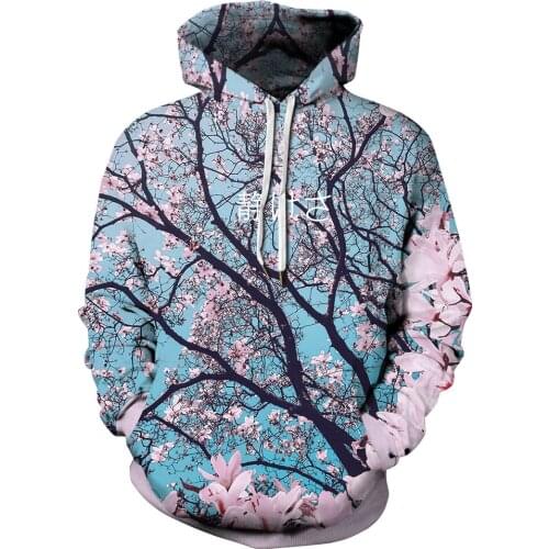 Hoodies men 2020 Fashion Sweatshirt Autumn And Winter Cosplay Costume Casual Plum blossom 3D Print Hoodies Men Cotton Hooded Top