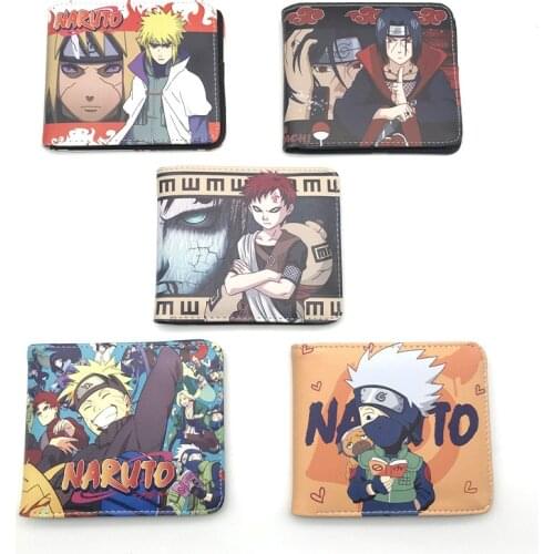 Naruto Mens Wallet Anime Sasuke Kakashi Wallet Card Holder Student Clutch Bag Cartoons Fashion Men Purse Money Clip Card Wallet
