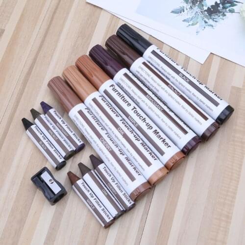 1 Set Wood Repair System Kit Filler Sticks Touch Up Marker Floor Furniture Scratch Fix Furniture Paint Floor Repair Paint Pen