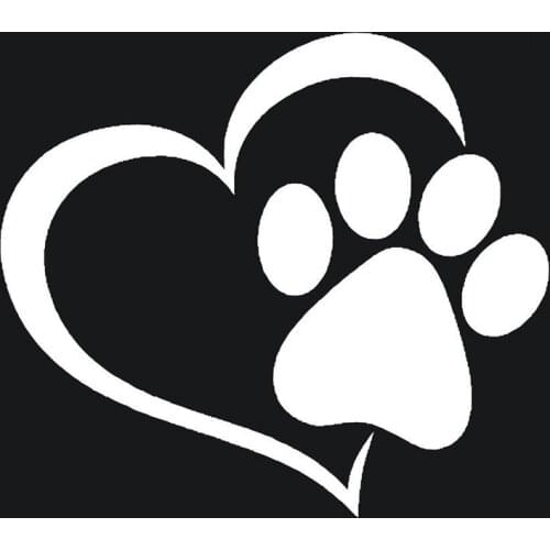 Car Sticker Cute Dog Paw with Peach Heart Cool Design Paw Animal Foot Prints Footprint Auto Motorcycles Vinyl Decal,11cm*9.5cm