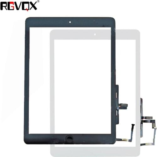 Original Touch Screen Digitizer For iPad 5 A1474 A1475 A1476 with Home Button Adhesive Black White 1PCS