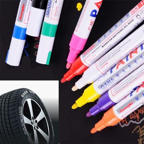 8 Colors Waterproof Car Tyre Tire Tread Rubber Metal Permanent Paint Marker Pen