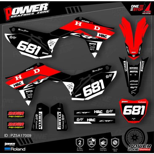 PowerZone Custom Team Graphics Backgrounds Decals Stickers Kit For HONDA 2018 2019 2020 CRF250R 2017 2018 2019 2020 CRF450 009