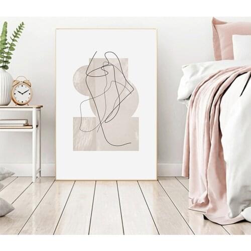 Minimalist Style Poster Living Room Decor Contemporary Abstract Line Drawing Art Prints Wall Art Canvas Painting Nordic