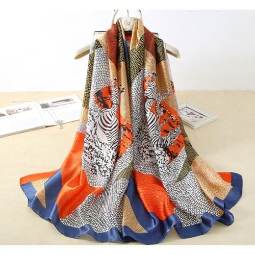 2021 Fashion print 180X90CM silk scarf winter women brand designer shawl wrap lady large pashmina long foulard bandana scarves