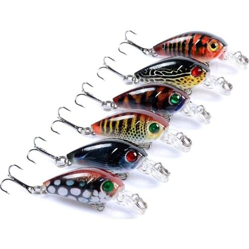 1pcs mini Coloured Crank Fishing Lure Artificial Hard Minnow Bait 4.5cm/4g Crankbait Wobbler with Treble Hooks Fishing Tackle