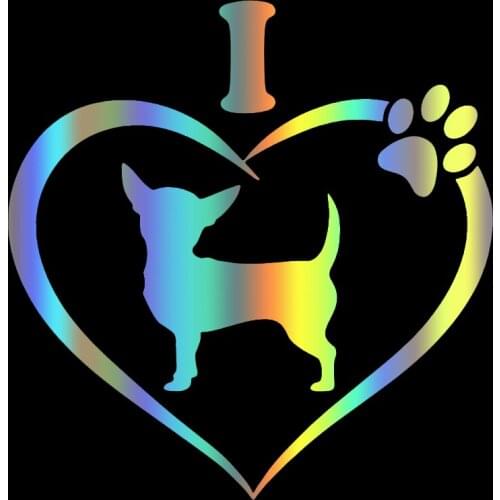 S51529 Various Sizes/Colors Car Stickers Vinyl Decal I Love My Chihuahua Dog Animal Motorcycle Decorative Accessories