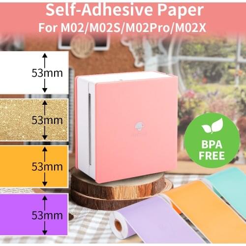 Phomemo M02 Self-Adhesive Thermal Paper Printable Sticker Label Papers for M02/M02S/M02Pro Wireless Portable Thermal Printer