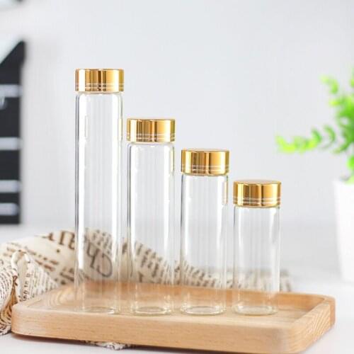 800pcs 10/15/20/25/30/35/40/50/60/80/100ml Alumina Cap Spice Bottles Glass Container Jars Vials DIY Craft Home Storage Boettles