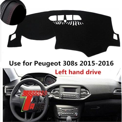 TAIJS Factory Good Quality Anti dust Sun Shade Leather Car Dashboard Cover For Peugeot 308S 2015-2016 Left hand drive