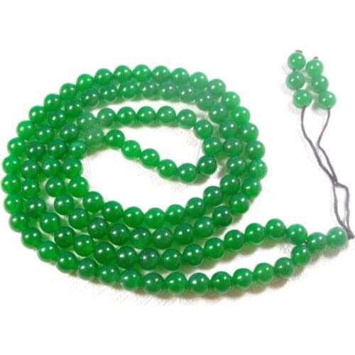 Tibet Buddhist 108 Green Jade Beads Prayer Mala Necklace 6mm