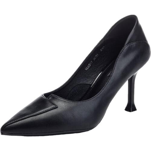 8CM High Heels Female Spring 2021 New Casual Pointed Toe Stiletto Single Shoes Female Factory Direct Sales One-Step Women Shoes