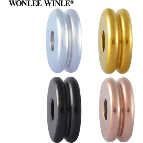 Wonlee Winle 316l Stainless Steel 2.0mm Polished Stripe Spacer Beads Charms fit DIY Charm Bracelet Jewelry Making