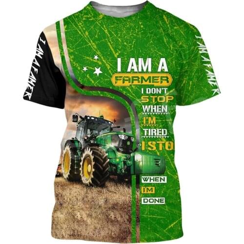 Tessffel Worker Farmer Tractor instrument Funny New Fashion 3DPrint Unisex Summer Casual Shorts sleeves T-shirts Mens/Womens A-4
