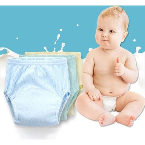 1Pcs Baby Nappy Pants Reusable Pure Color Waterproof Baby Diaper Pants Cotton Breathable Infant Training Pants