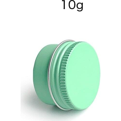 10g Green Top Quality Eye Cream Hair Conditioner Tin Empty Aluminum Cosmetic Metal Body Hand Cream Packaging Jars 50pcs