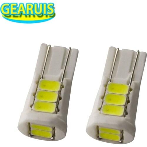 100pcs W5W T10 Ceramic 8 SMD 5630 LED LED 5730 194 168 501 Wedge Side License Plate Light Lamp wedge parking light bulbs white