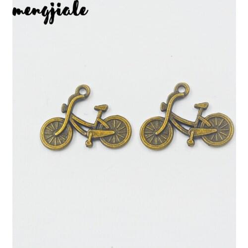 12pcs/lot Antique Brass Bicycle Charms Retro Fashion Charms for Jewelry Making Diy Metal Handmade Bicycle Charms 26*19mm