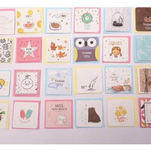 120pc/lot Cute Creative birthday blessings card / wish festival greeting card / message card/with paper envelope