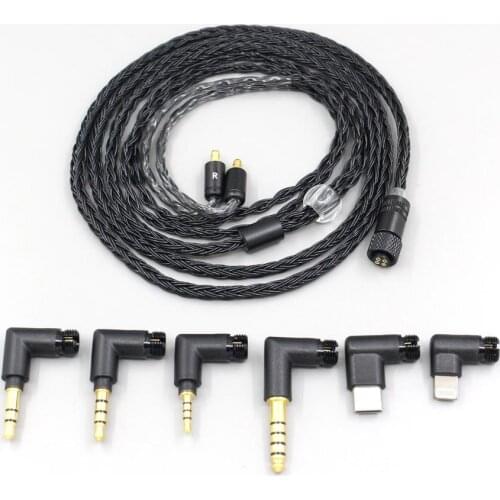 LN006956 16 Core Black OCC Awesome All In 1 Plug Earphone Cable For Sennheiser IE400 IE500 Pro