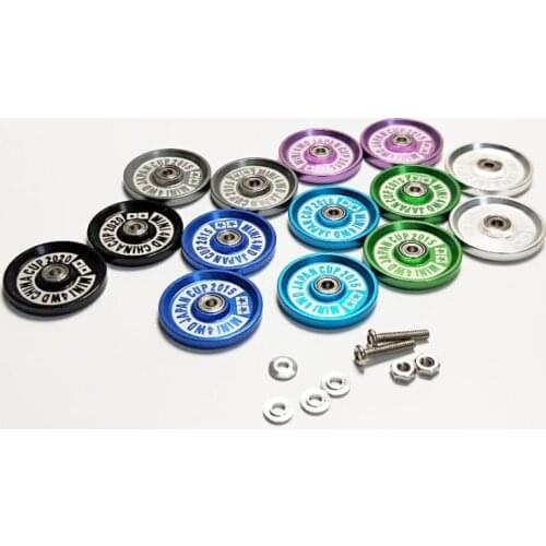 2Pcs Homemade 19mm Aluminum Rollers Guide Wheels for Tamiya Mini 4WD Car Model Spare Parts J-CUP 2015 Type