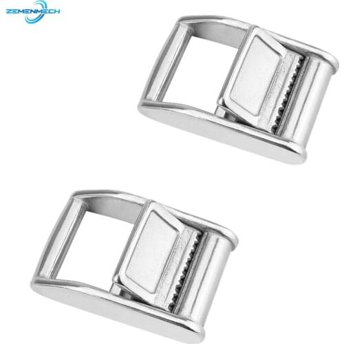 2PCS Cam Buckle Ratchet Buckle Tie Down Strap or Webbing Cargo Lashing Lash Luggage Bag Belt Metal Buckle 316 Stainless Steel