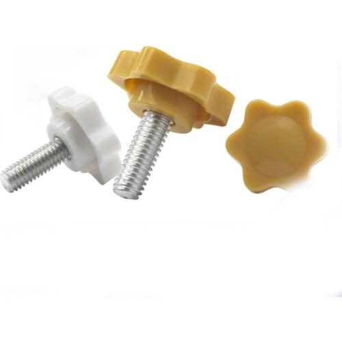3pcs M6 Torx hand screws plastic headed adjustment screw bolts T&TX six star knob handle bolt 25mm head diameter 8mm-16mm long