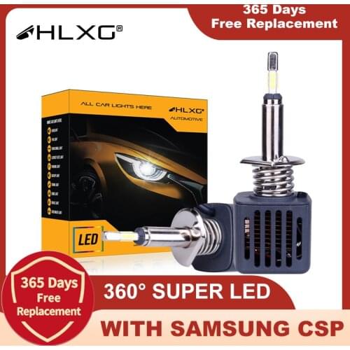360 H7 LED H4 H1 4 sides 15000LM H8 H11 LED 9005 HB3 HB4 9006 Car Headlight Bulbs 6500K Auto Fog Light 12V With SAMSUNG CSP HLXG
