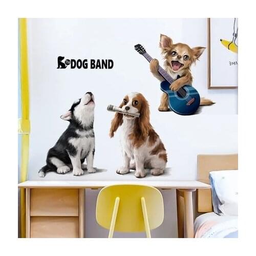 Lovely Dog 3D Wallpaper PVC Wall Sticker 2019 New Creative Animal Home Decoration Posters and Prints for Living Room Bedroom Art