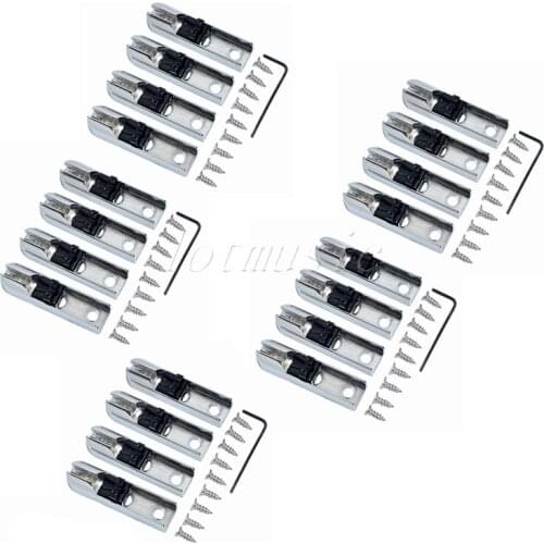 5 x chrome 4 string Single Bridges Top Load up grade screws For Guitar Bass Replacement