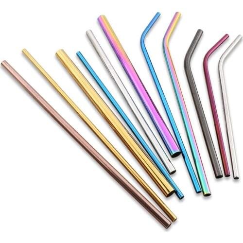 500pcs/lot Reusable Drinking Straw Stainless Steel Metal Straw For Mugs Cleaner Brush white and black package bag for sale